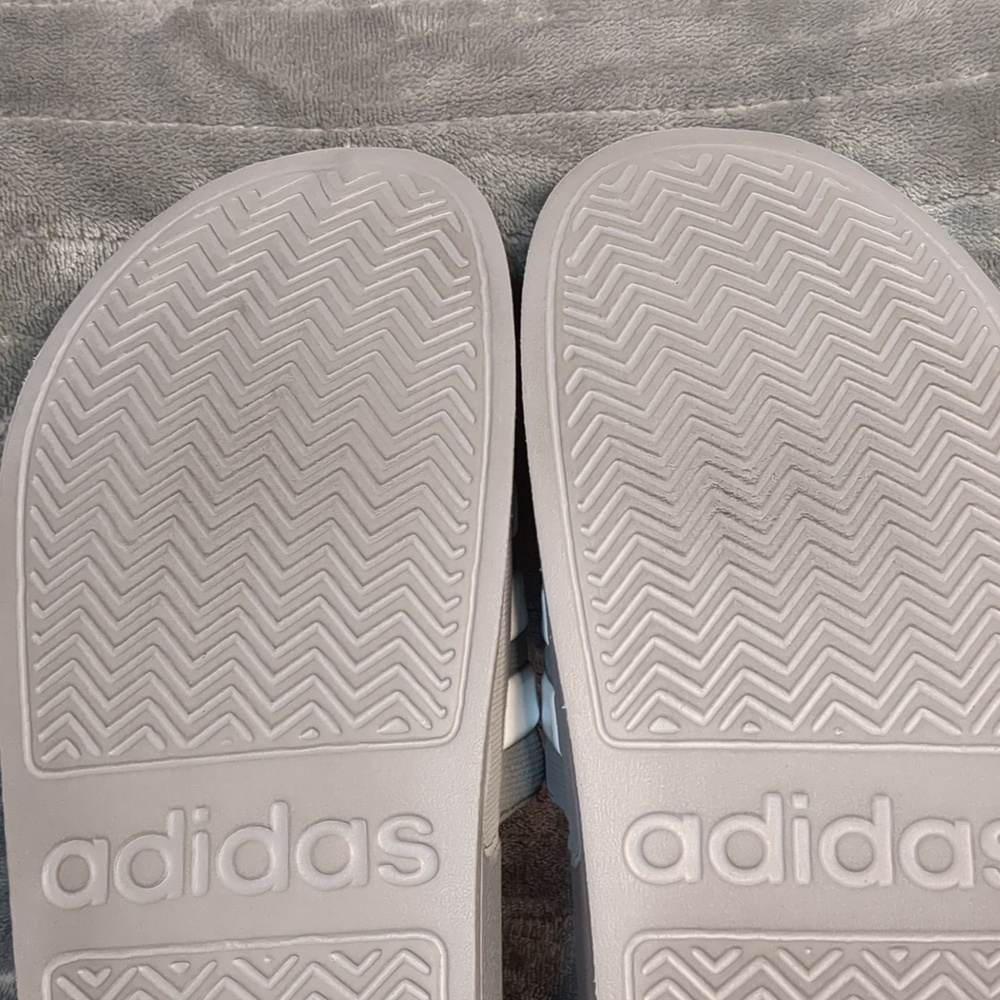 Adidas Gray and White Slide Sandals - Picture 8 of 16